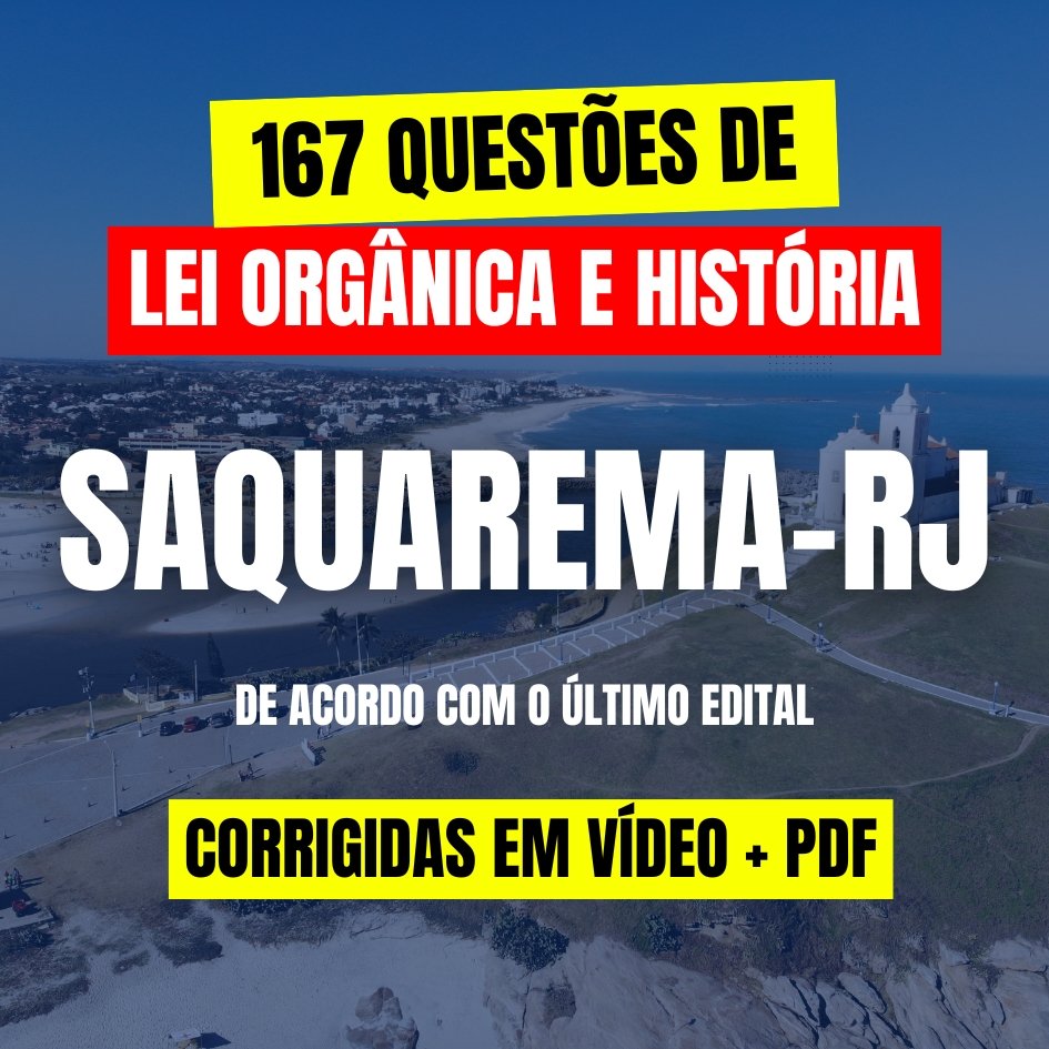 167 questões comentadas em vídeo + PDF